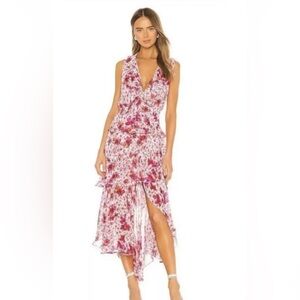 Misa Los Angeles Ilona Tiered Floral Print Dress Size Small
